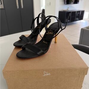 Christian Louboutin Black Heels with Gold Accents